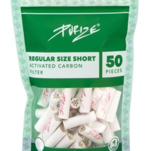 PURIZE Aktivkohlefilter, Regular SHORT ø 9mm, 50er Packung